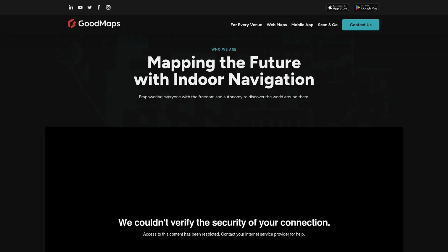 GoodMaps accessible indoor navigation platform homepage