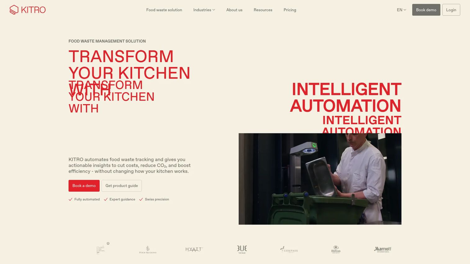Kitro AI food waste tracking for professional kitchens