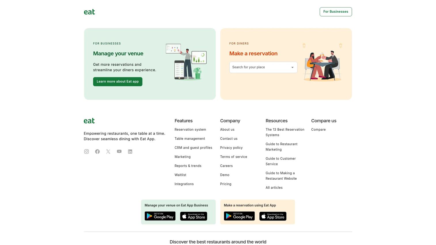 Eat App table management dashboard