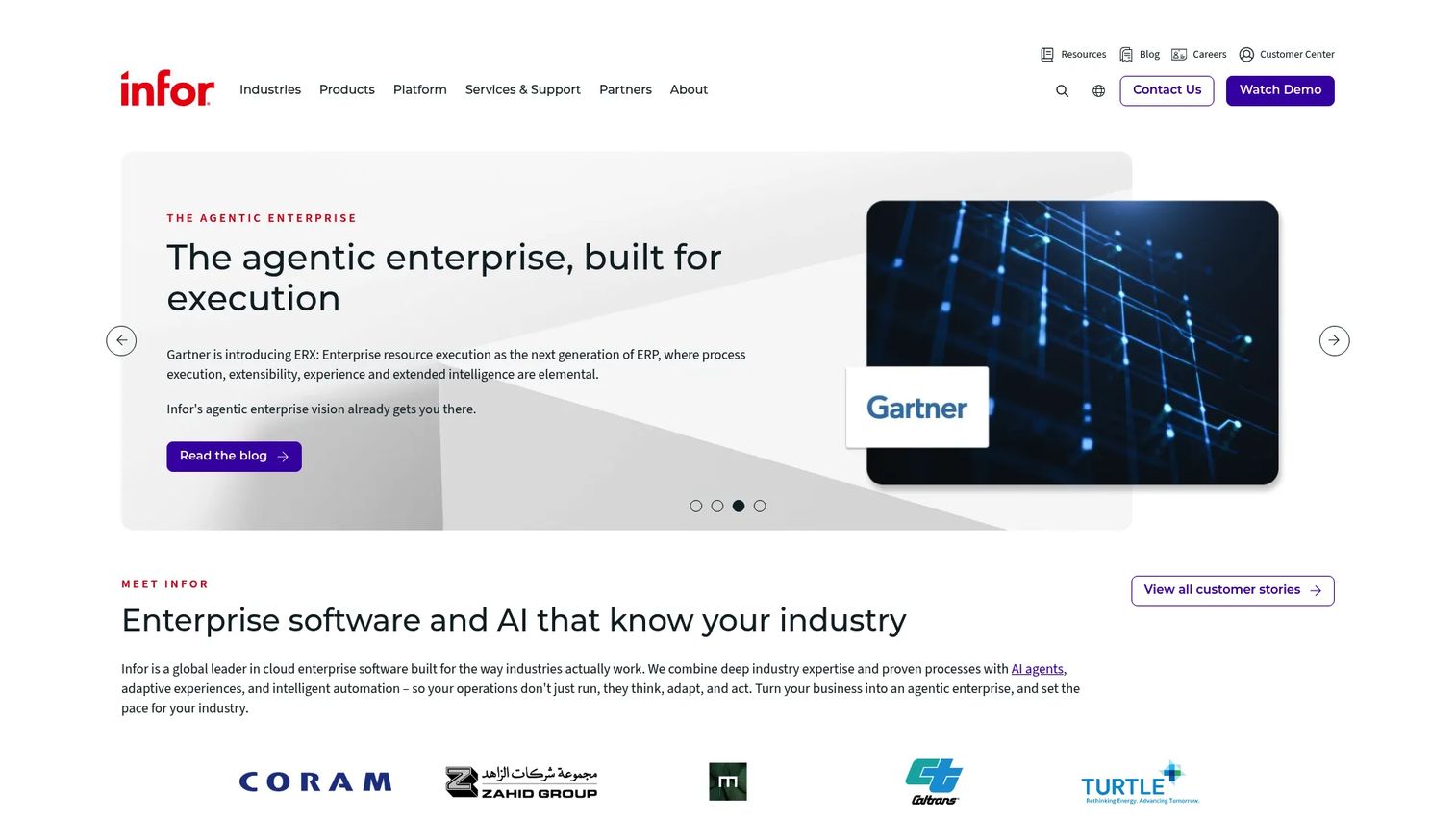 Infor Table Reservations Solution homepage