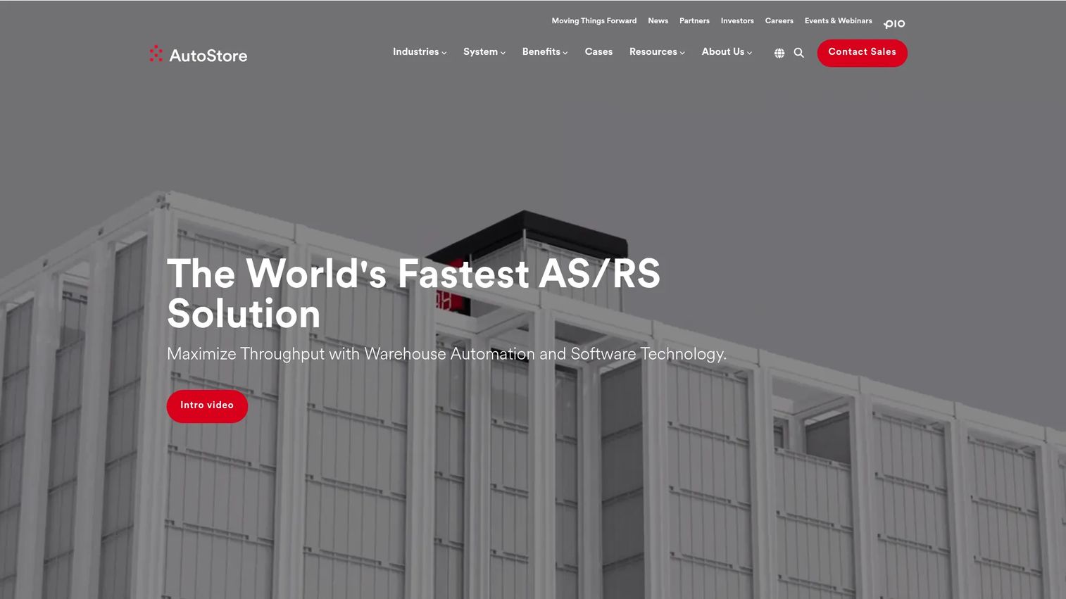 AutoStore cube-based warehouse automation and goods-to-person fulfillment homepage