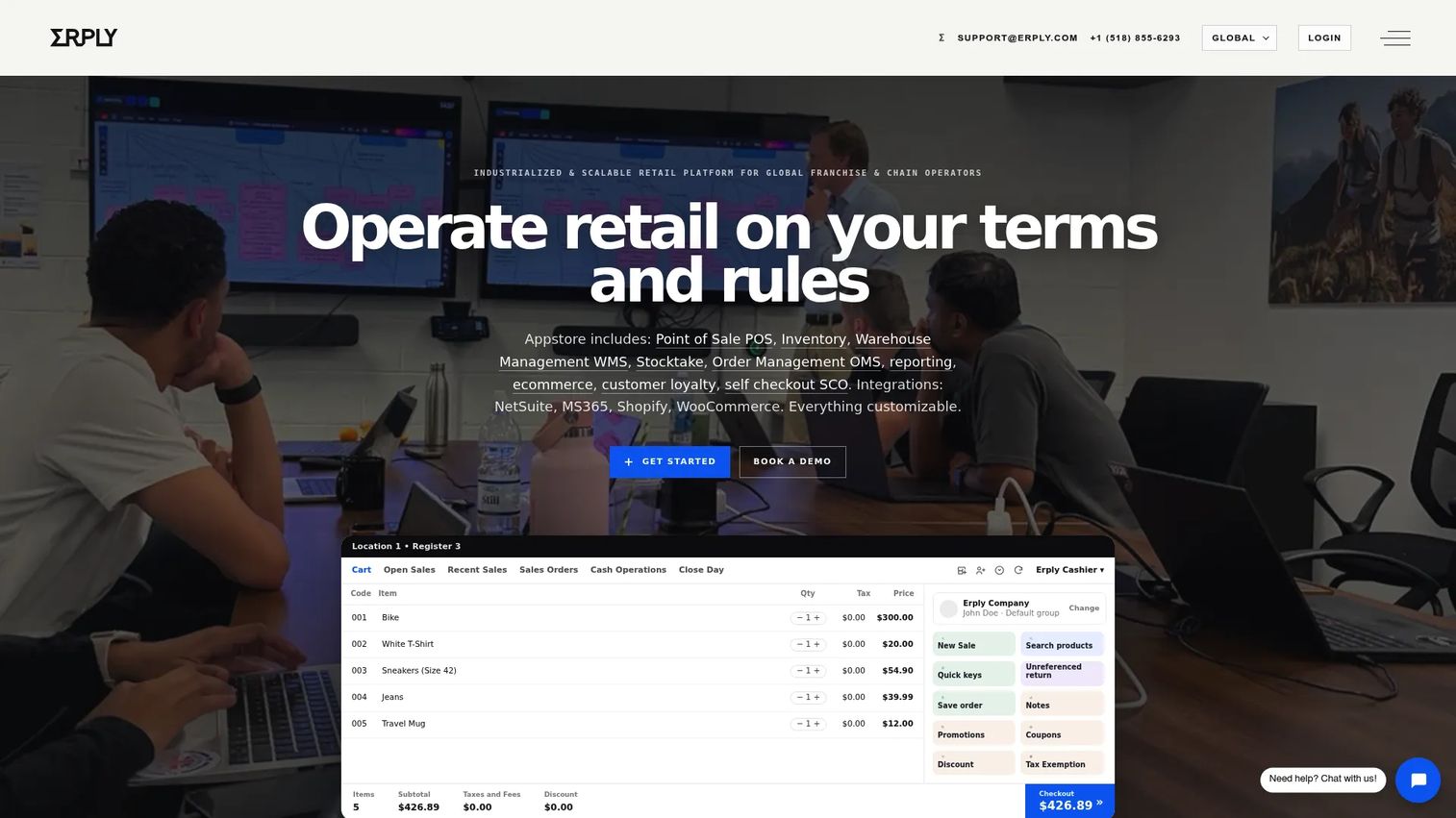 Erply self-checkout POS interface