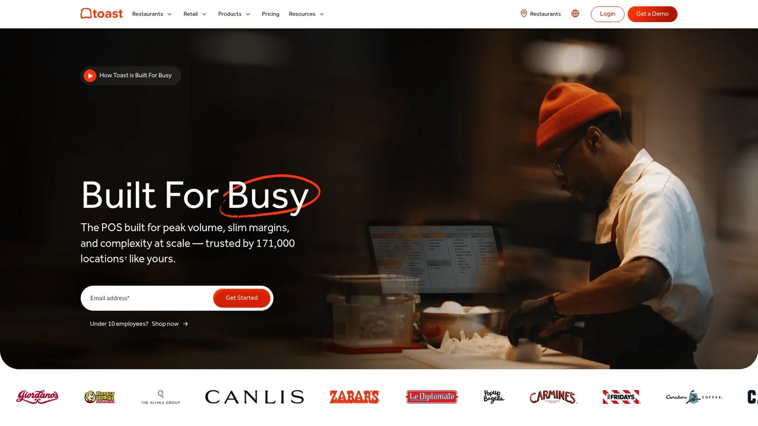 Toast restaurant POS website
