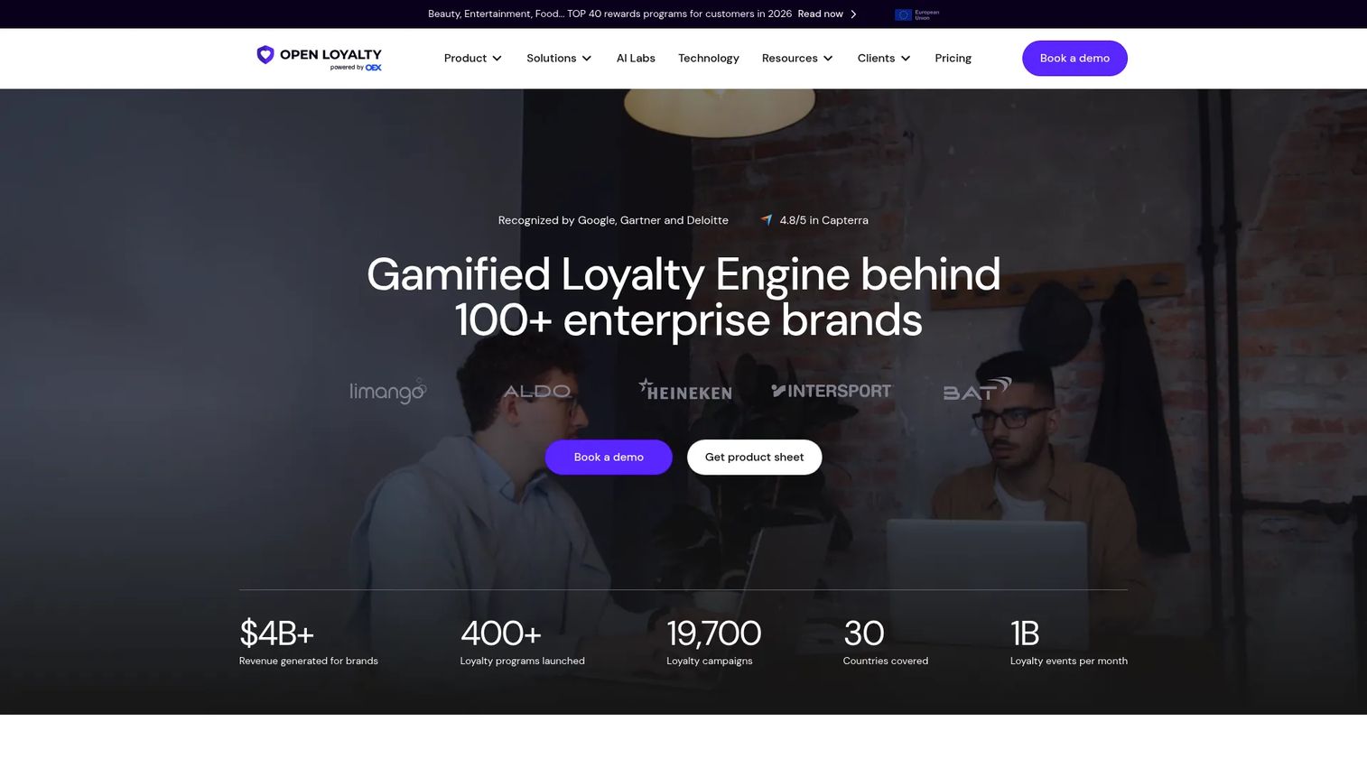 Open Loyalty loyalty program software homepage