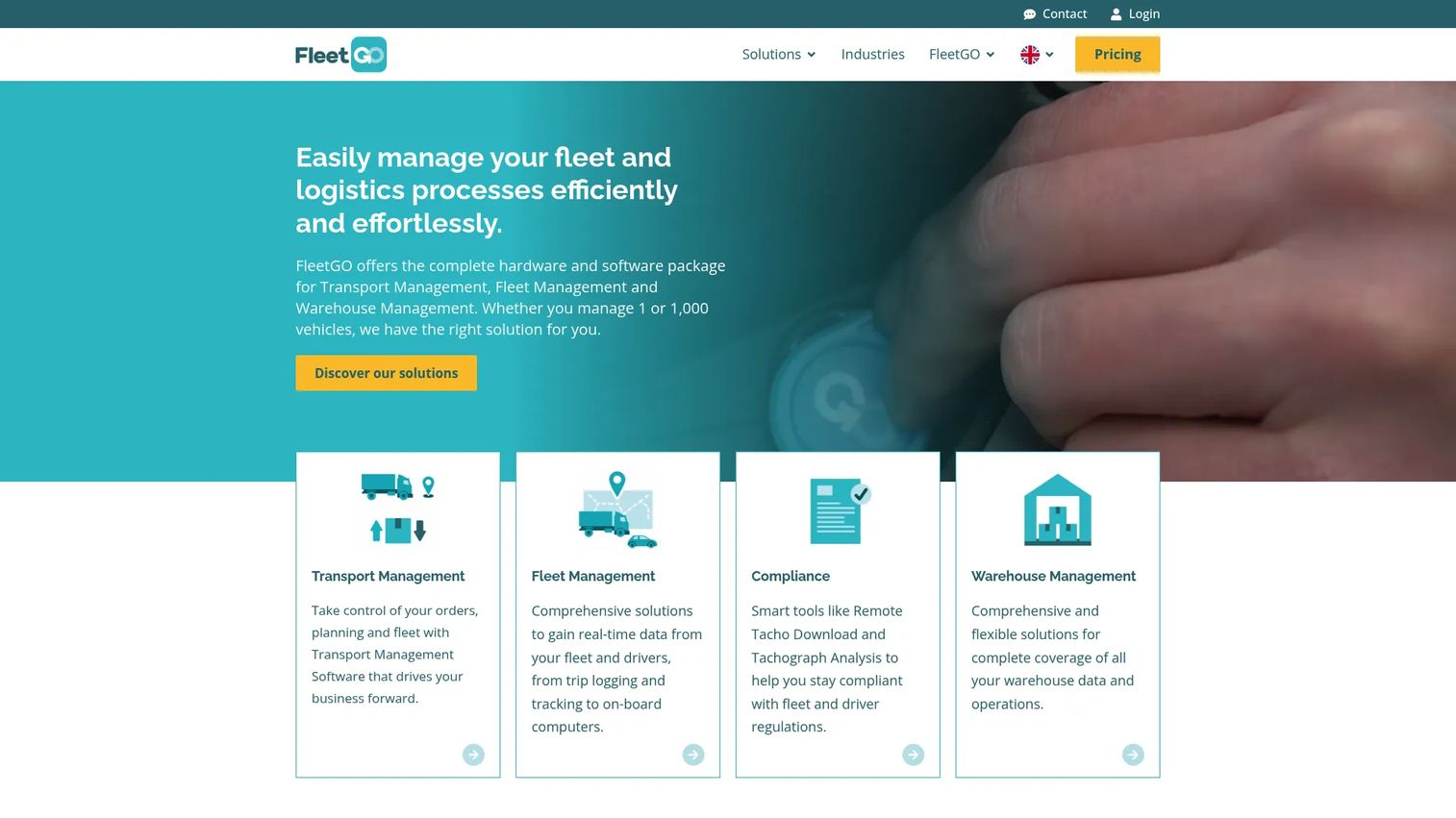 FleetGO fleet and transport management software homepage