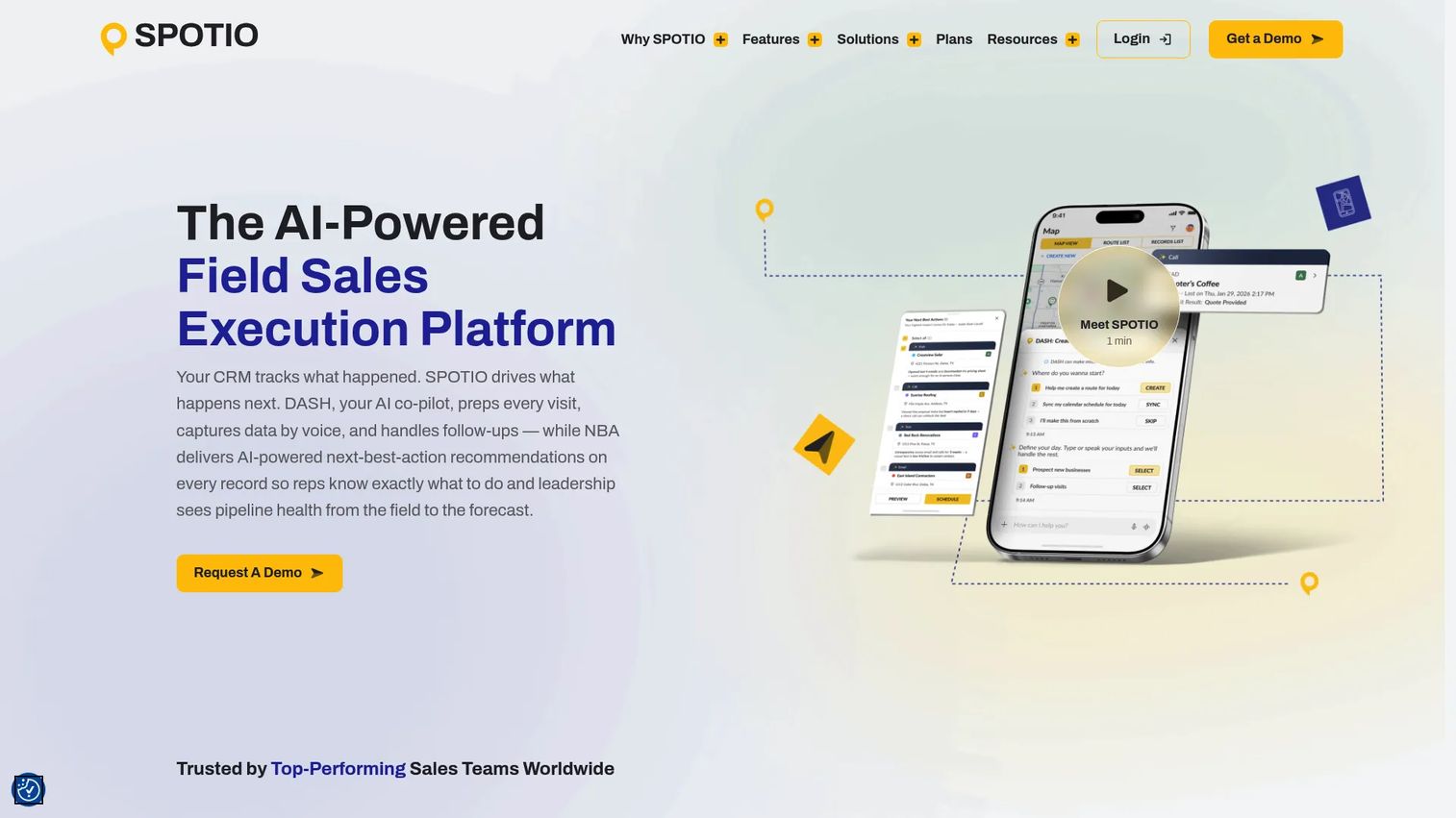 SPOTIO field sales execution dashboard