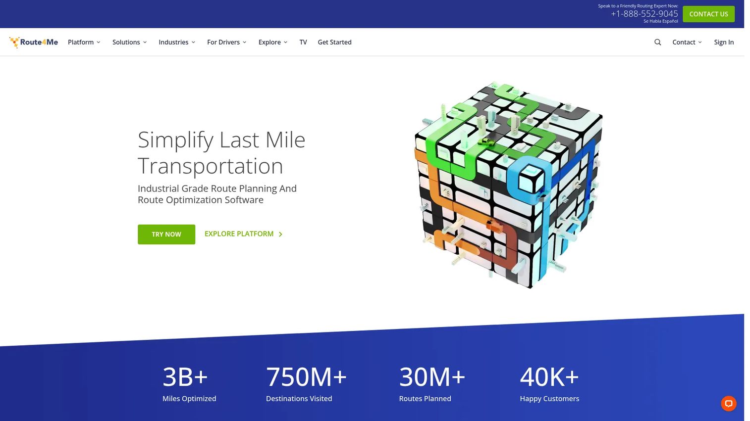 Route4Me last-mile route optimization and dispatch software homepage