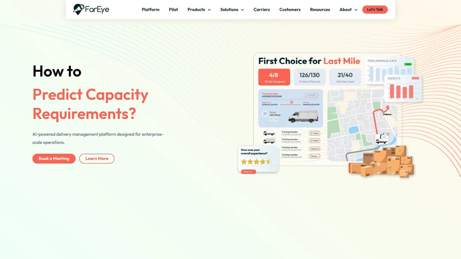 FarEye AI-driven last-mile delivery logistics platform homepage