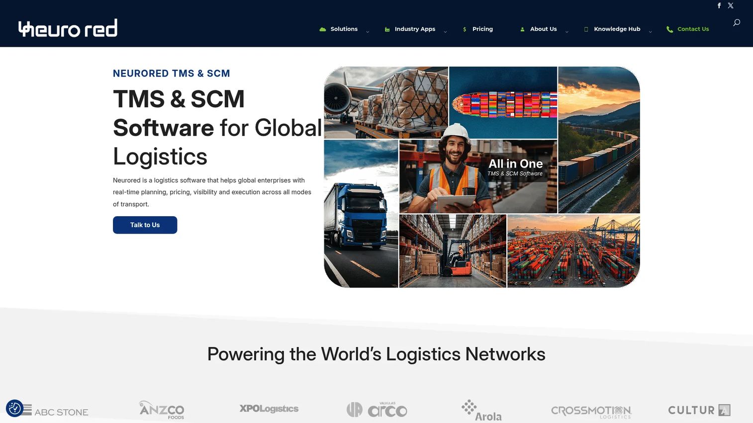 Neurored Salesforce-native TMS and SCM platform homepage