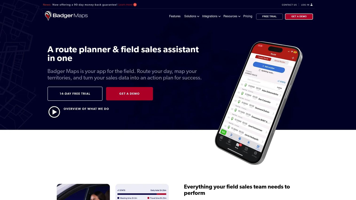 Badger Maps mobile route planning app