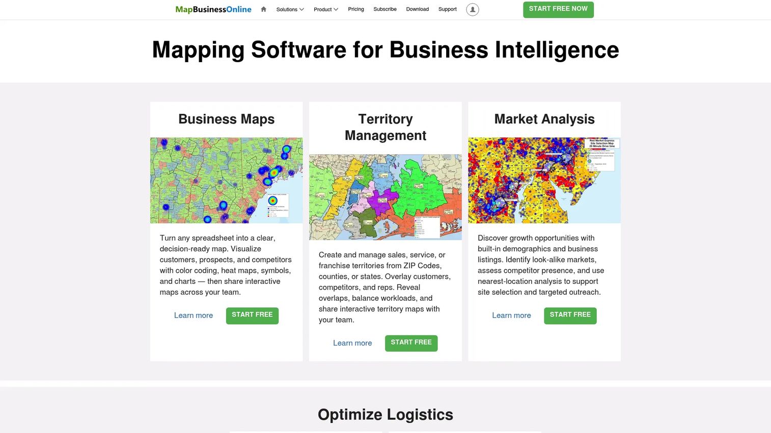 MapBusinessOnline business mapping interface