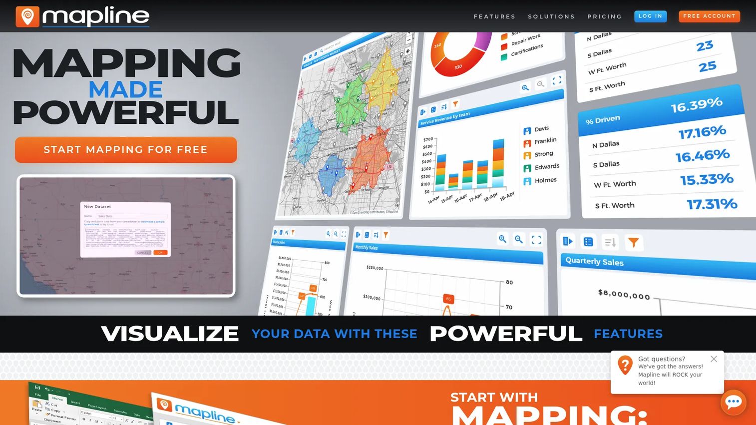 Mapline spreadsheet-to-map visualization