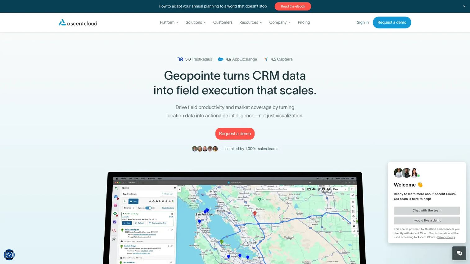 Geopointe Salesforce mapping and routing interface