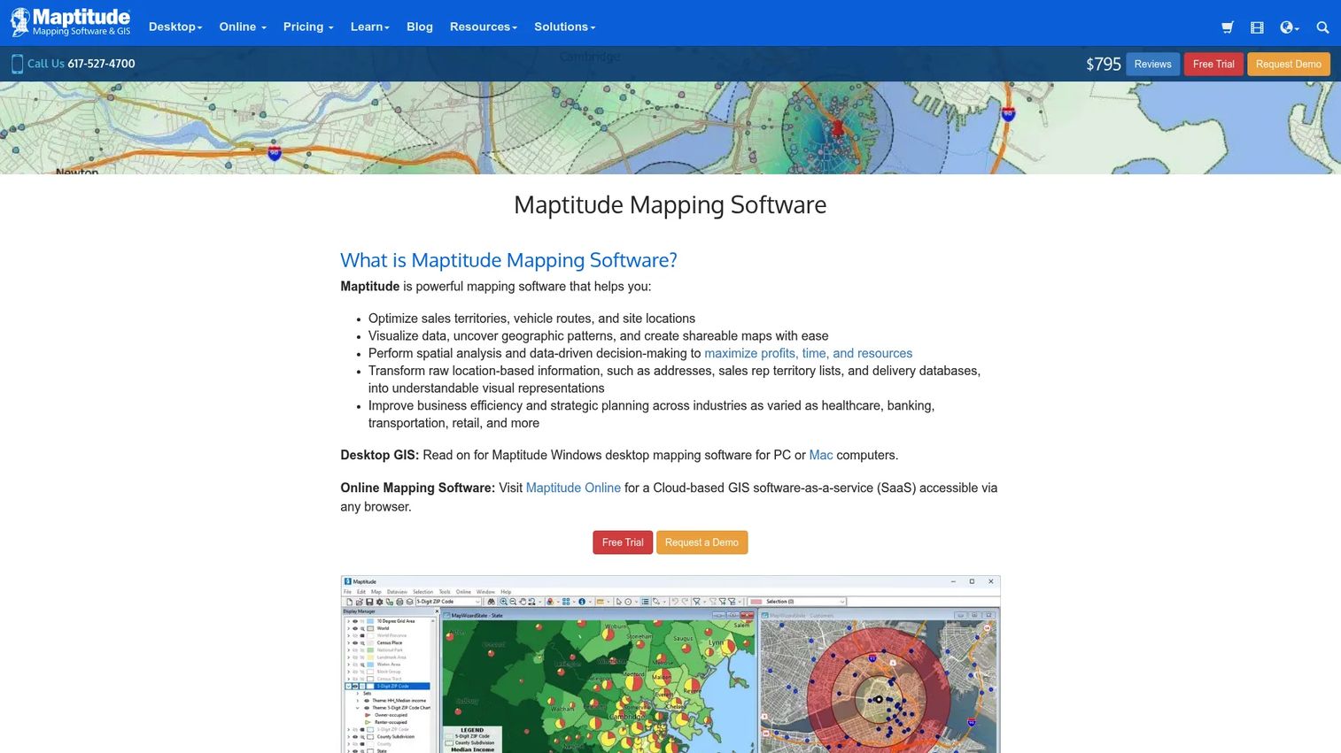 Maptitude GIS mapping and territory analysis