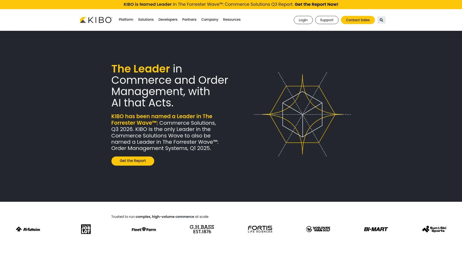 Kibo Commerce homepage screenshot