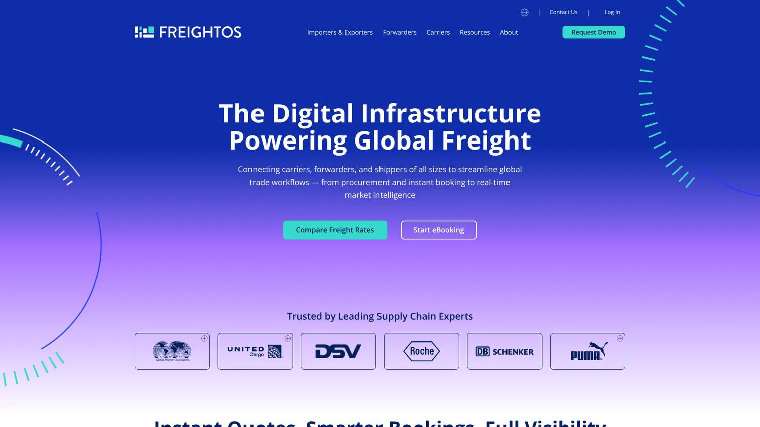 Freightos digital freight marketplace homepage