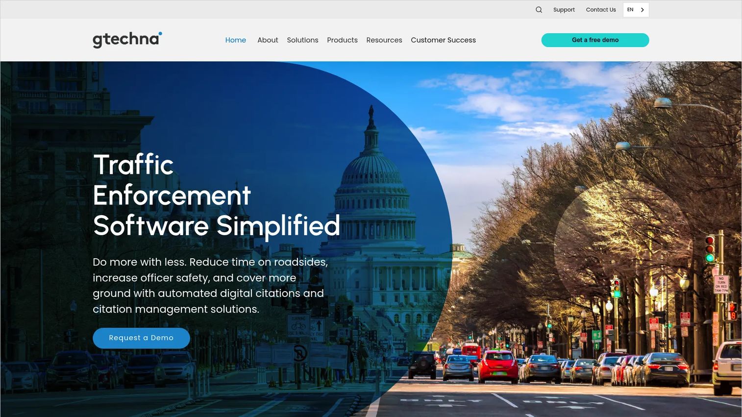 gtechna parking enforcement software homepage