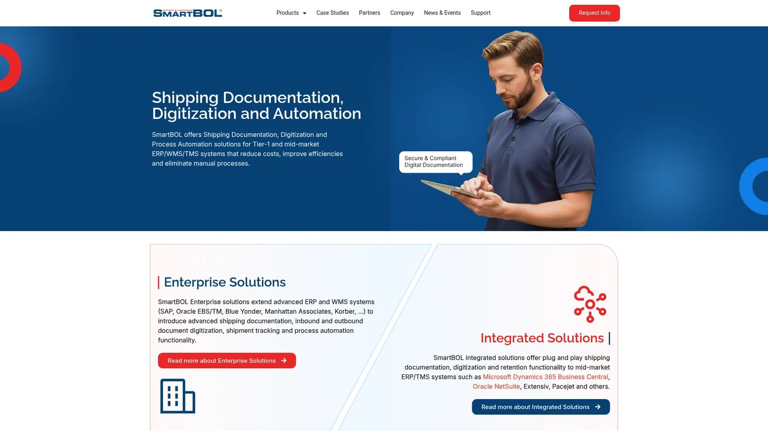 SmartBOL bill of lading and shipping documentation software homepage