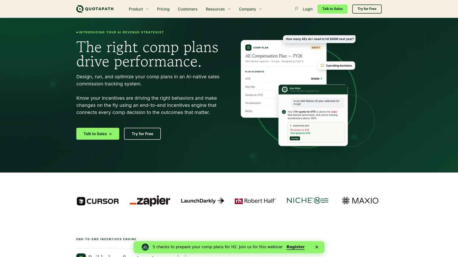 QuotaPath commission automation and forecasting tool