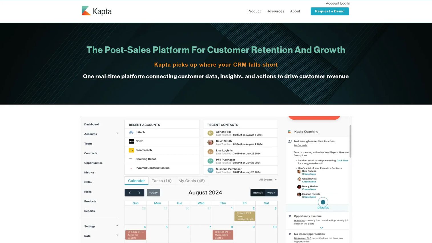 Kapta account management dashboard