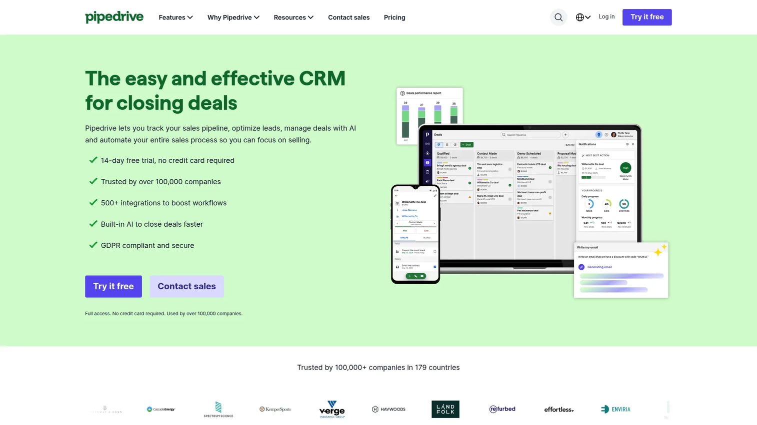 Pipedrive visual sales pipeline