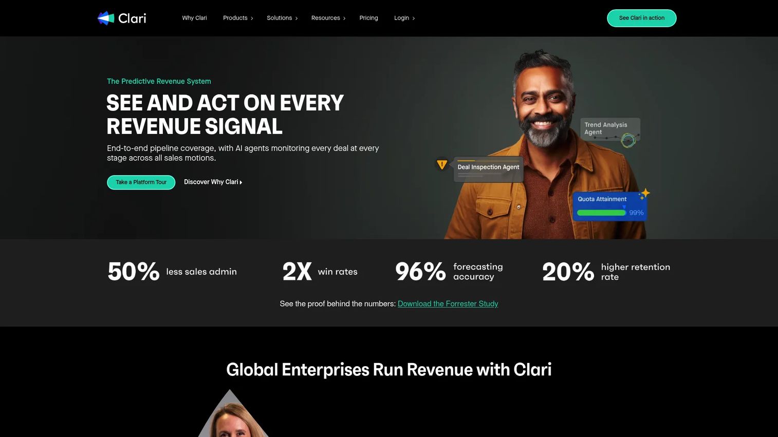 Clari revenue platform screenshot