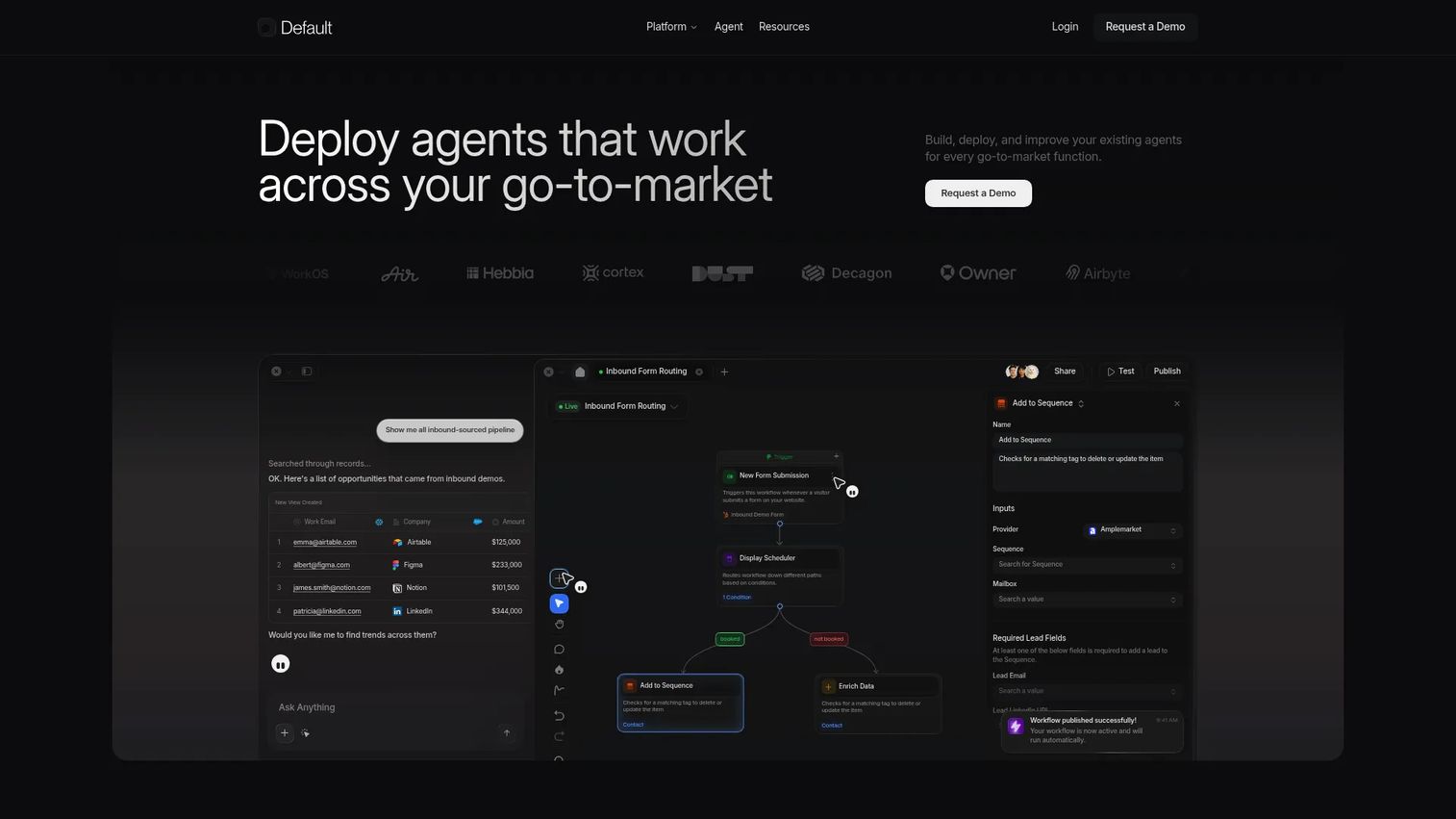 Default lead routing software homepage