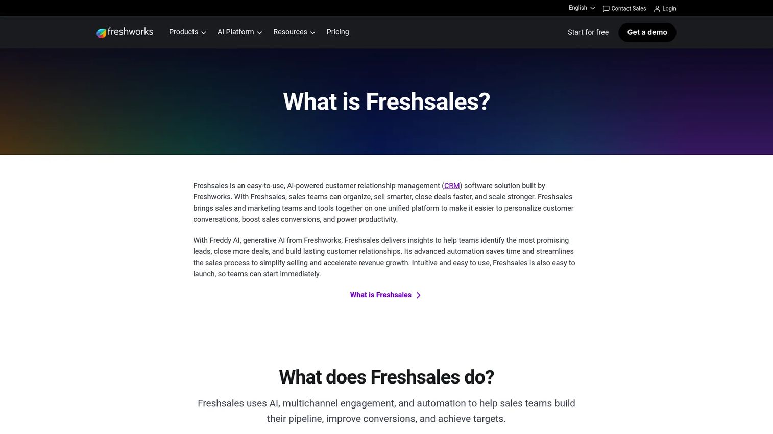 Freshsales AI-powered CRM pipeline and forecasting view