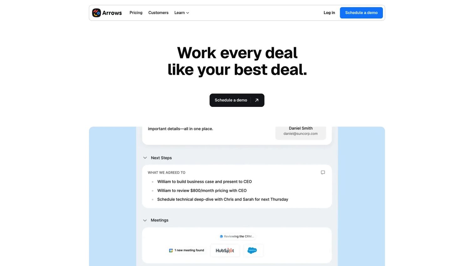 Arrows onboarding and sales room software