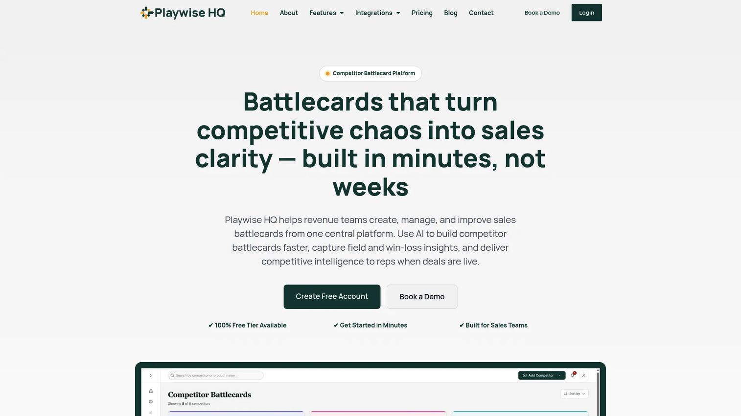 Playwise HQ homepage screenshot