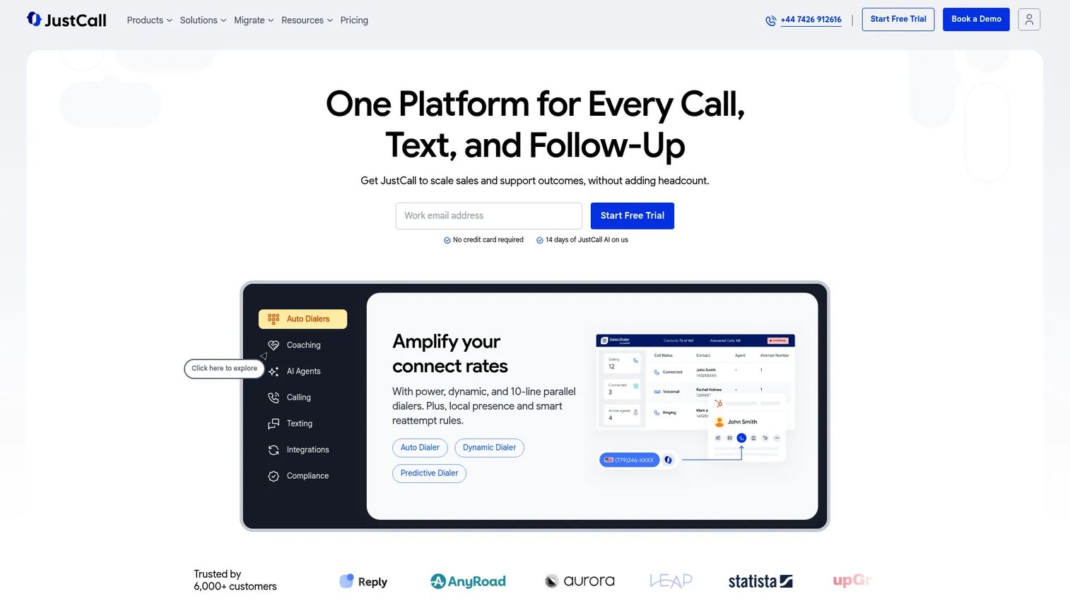 JustCall AI-powered business communications platform