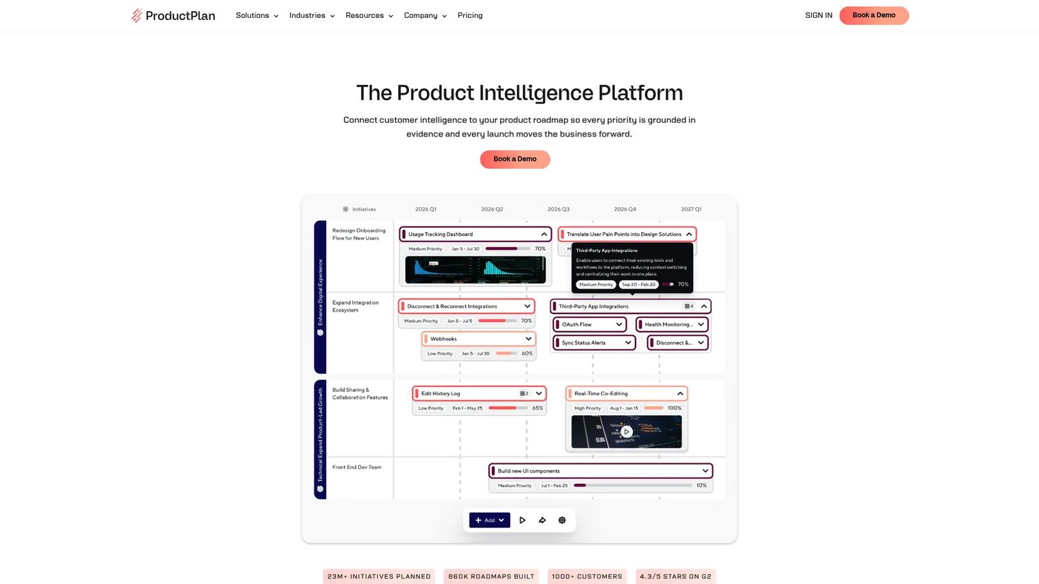 ProductPlan roadmap prioritization software