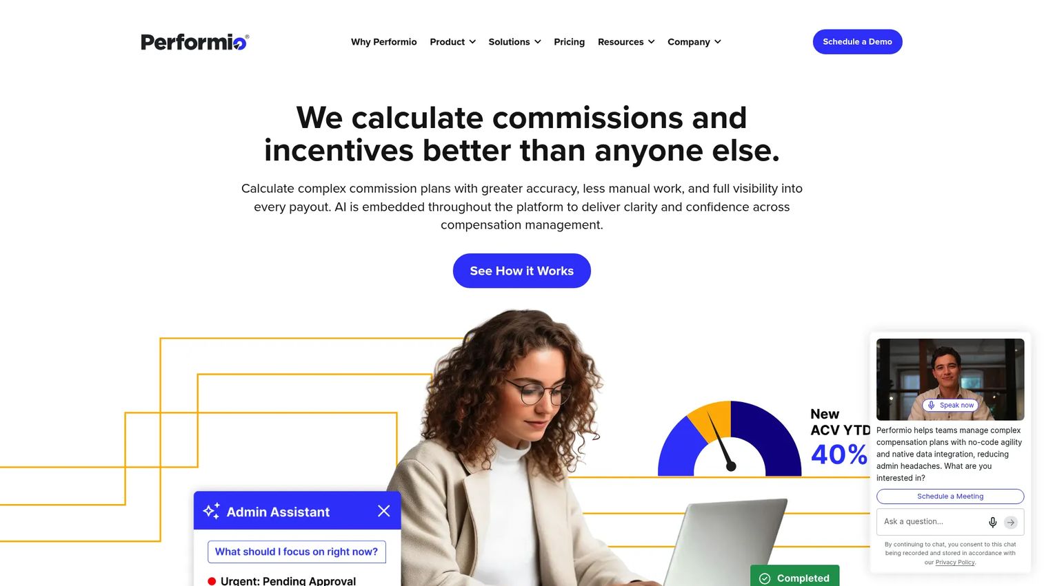 Performio commission tracking dashboard