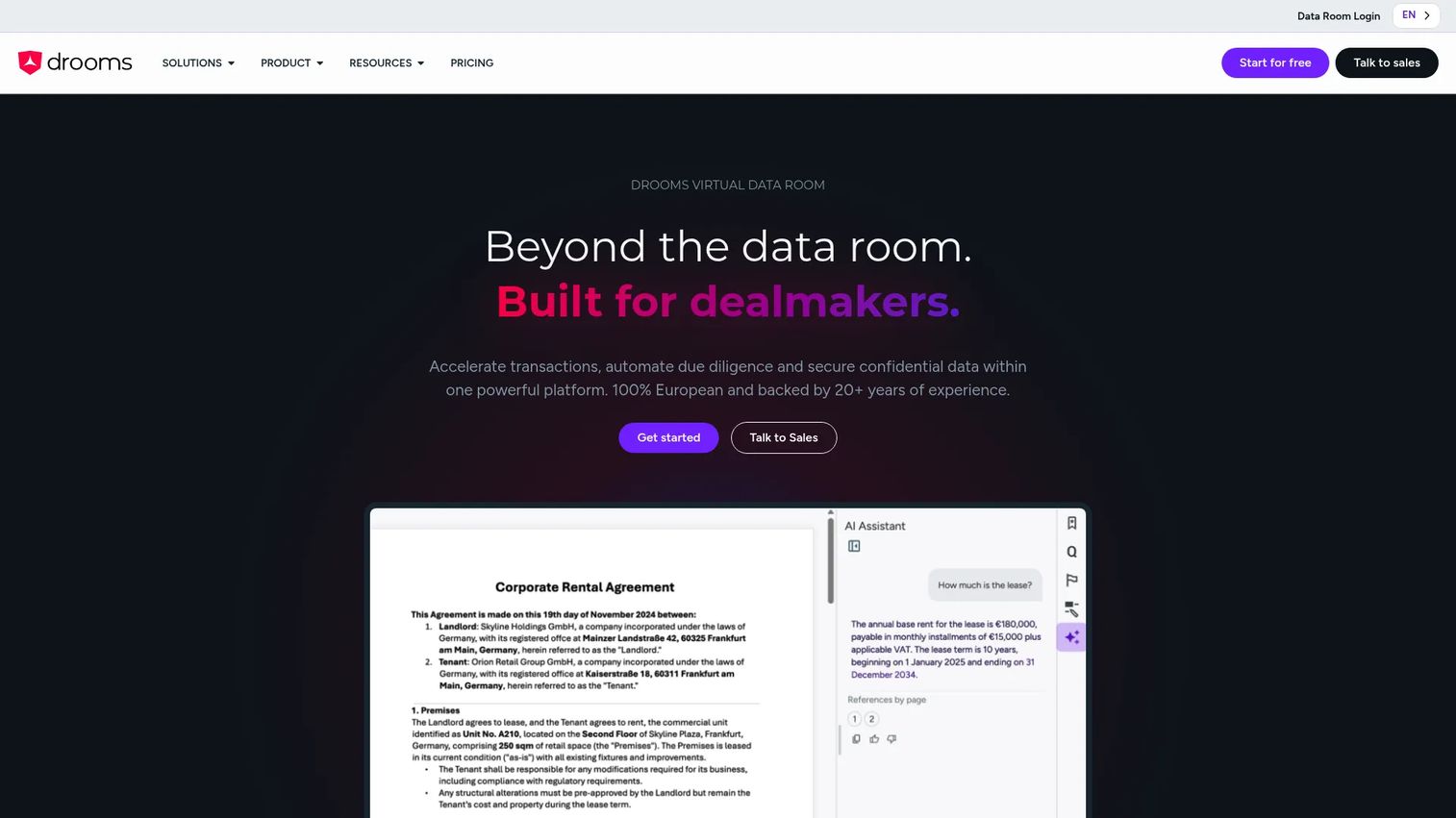 Drooms virtual data room software