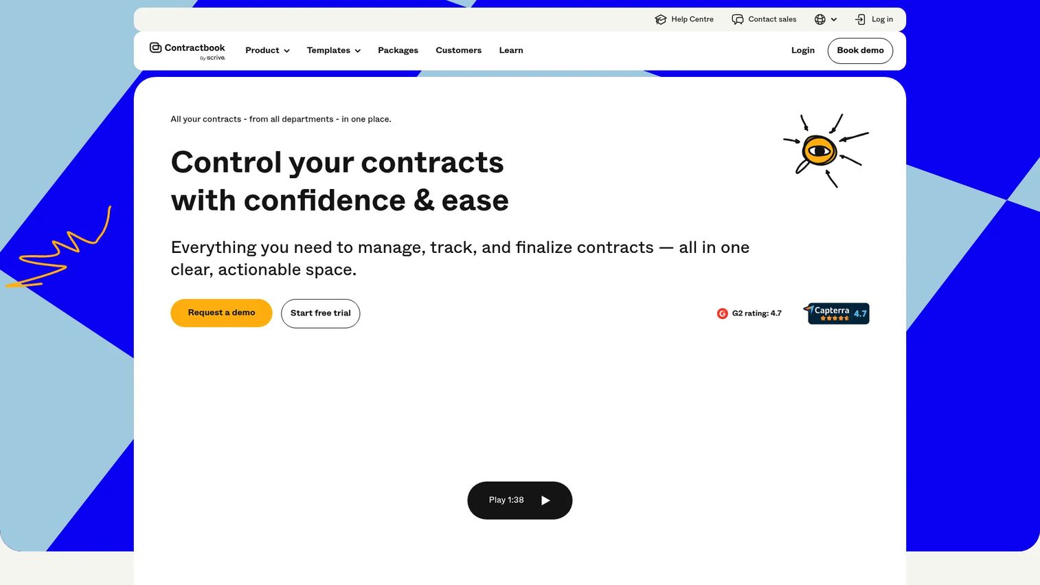 Contractbook contract management software homepage
