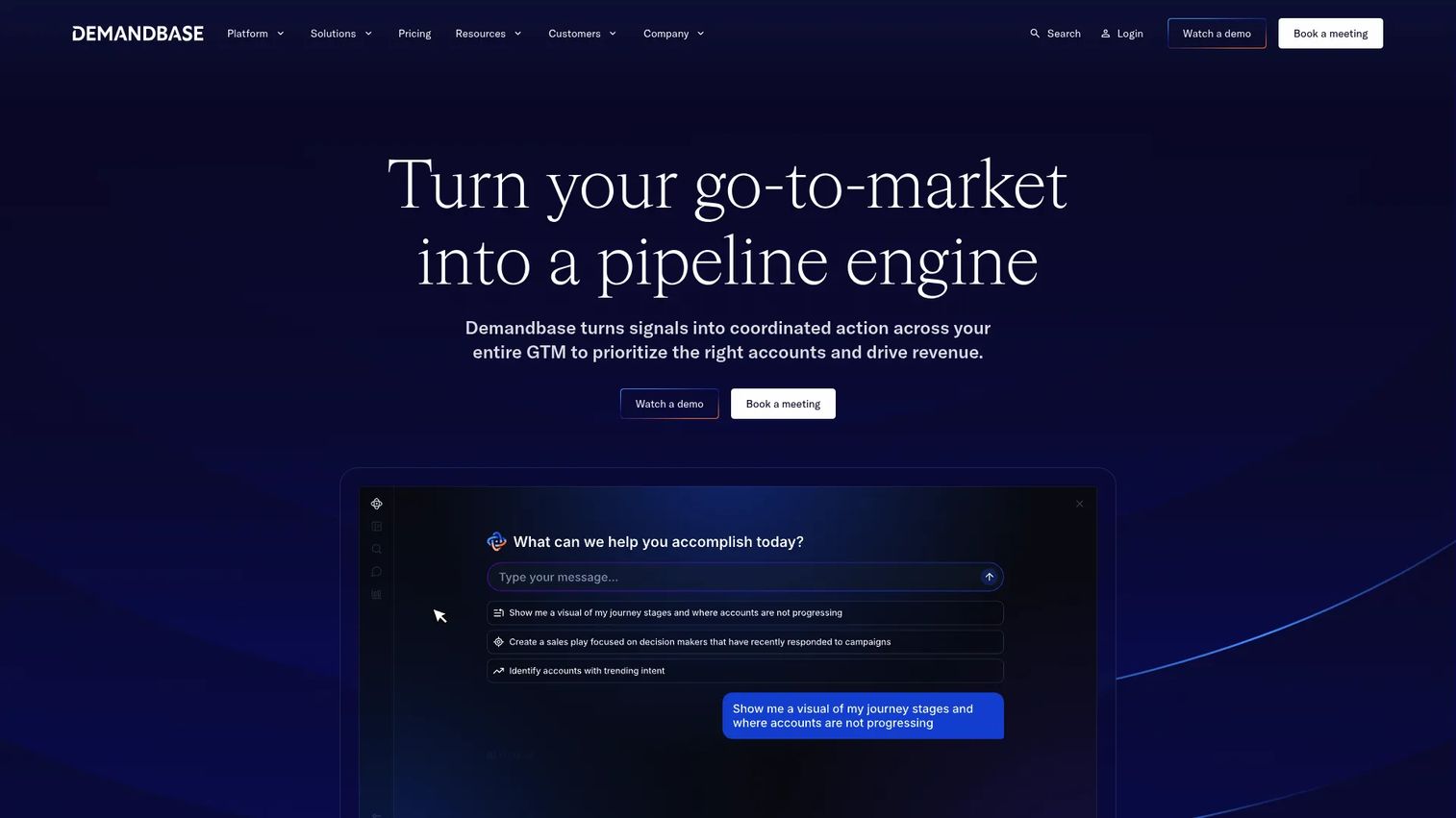Demandbase account-based GTM platform homepage