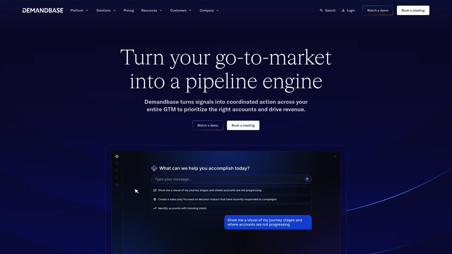 Demandbase One homepage