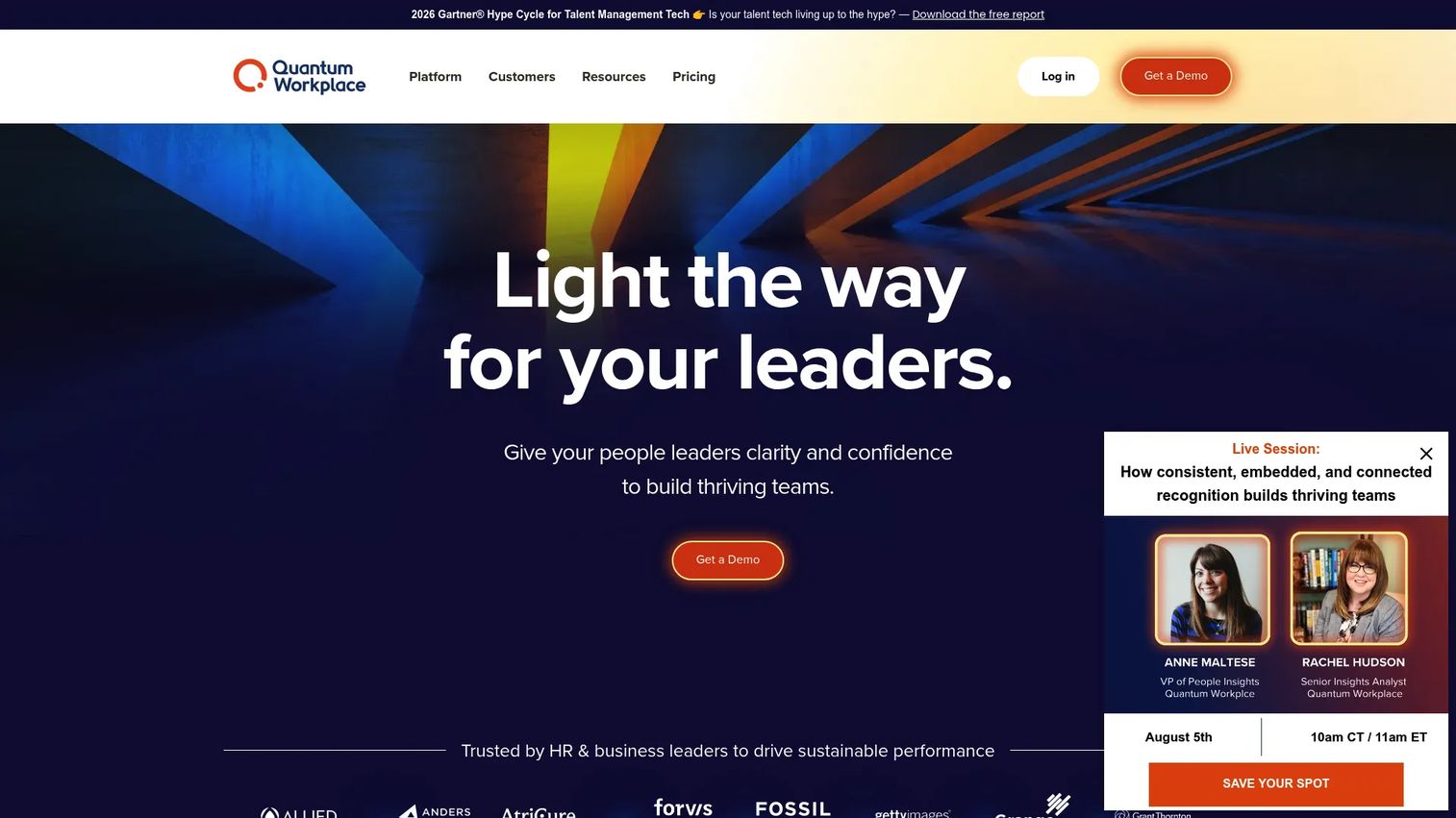 Quantum Workplace employee engagement platform interface