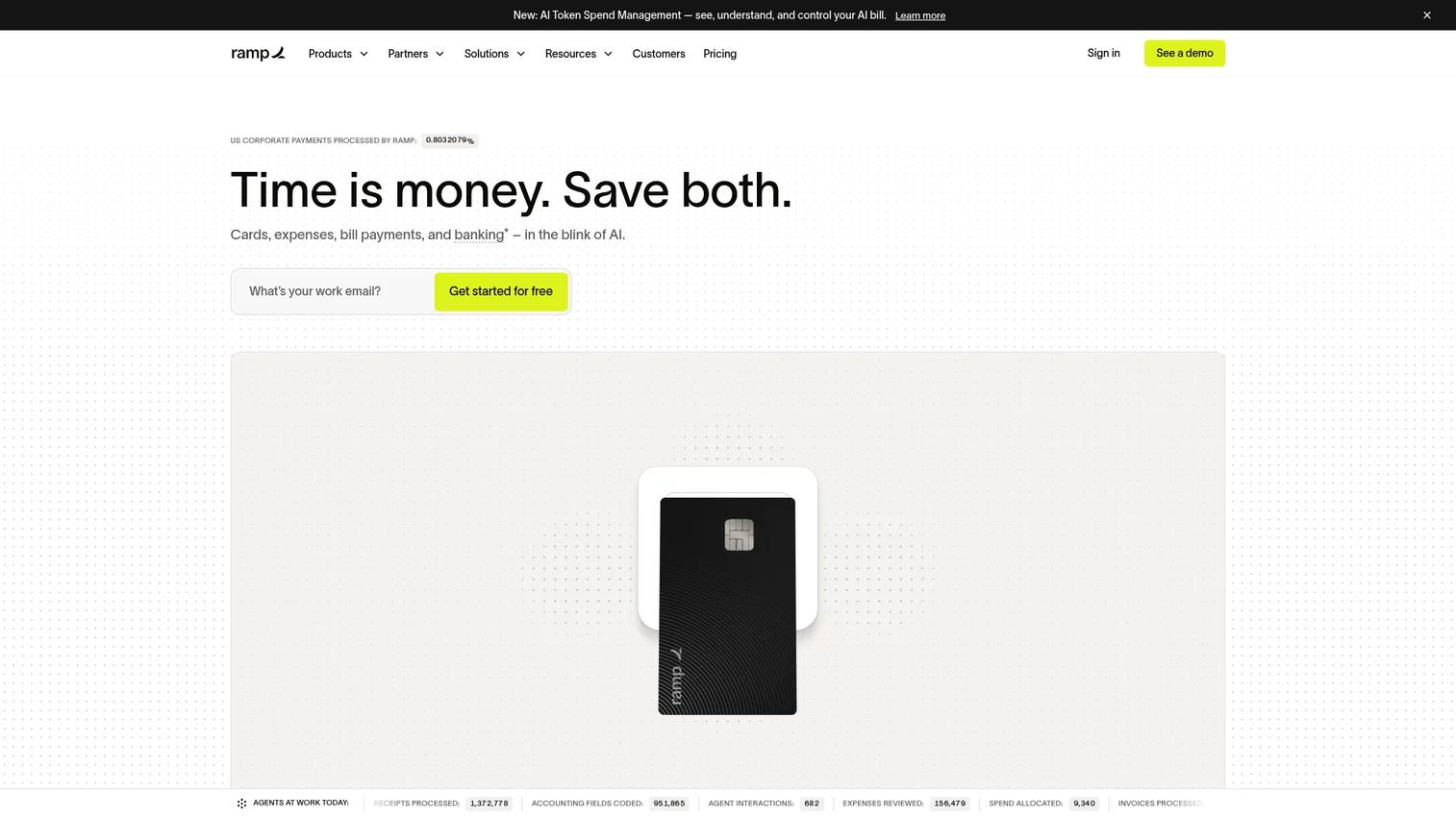 Ramp corporate card and spend management platform