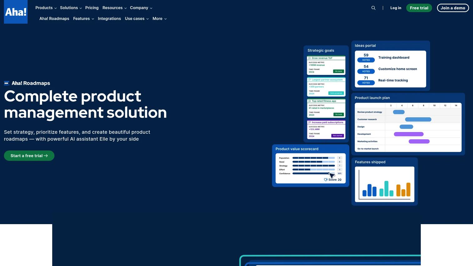 Aha! Roadmaps strategy and planning software