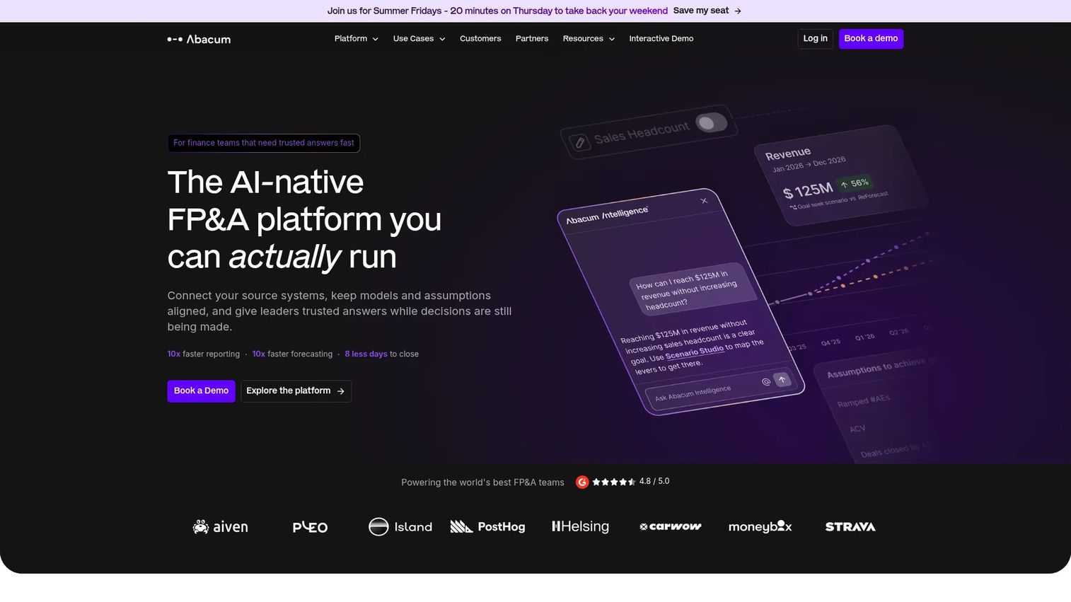 Abacum AI-native FP&A platform
