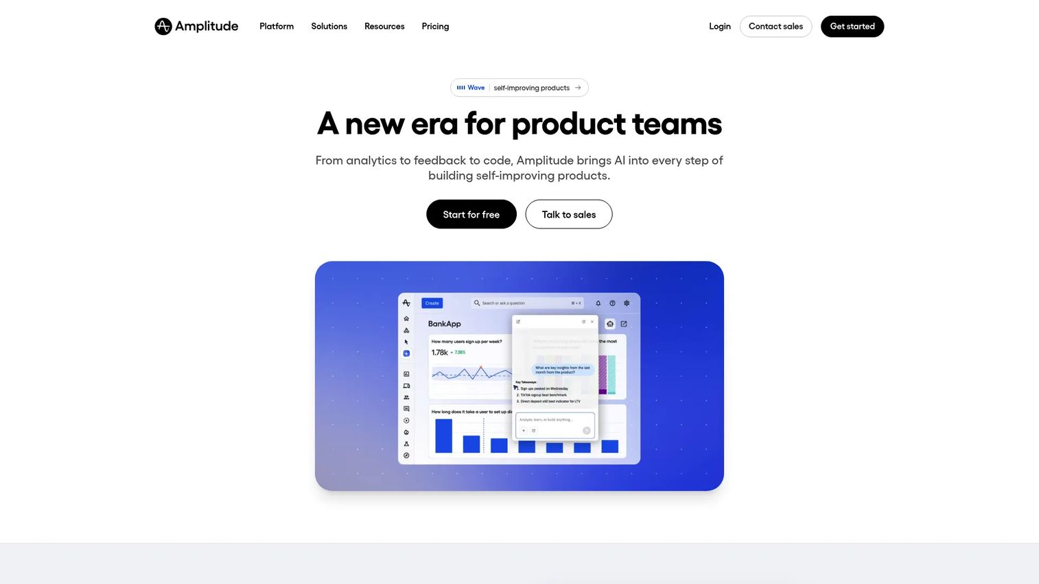 Amplitude product experimentation and analytics platform