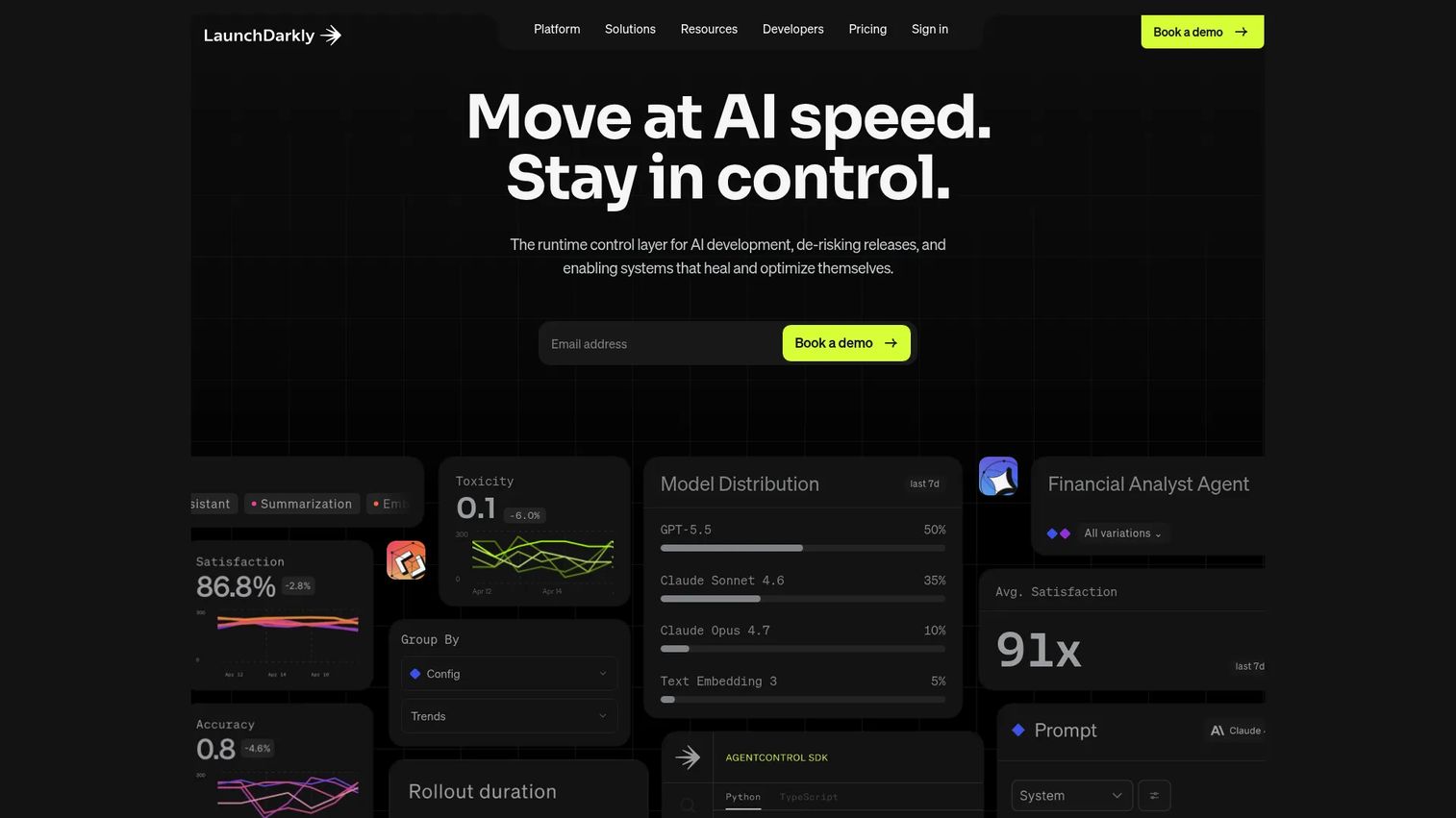 LaunchDarkly feature management and rollout platform