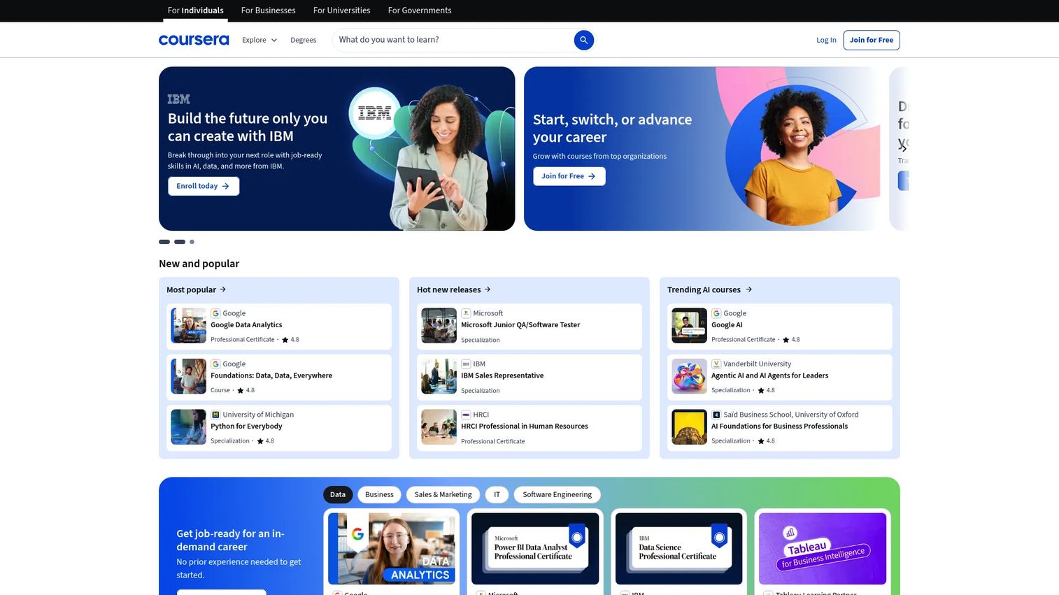 Coursera online learning platform