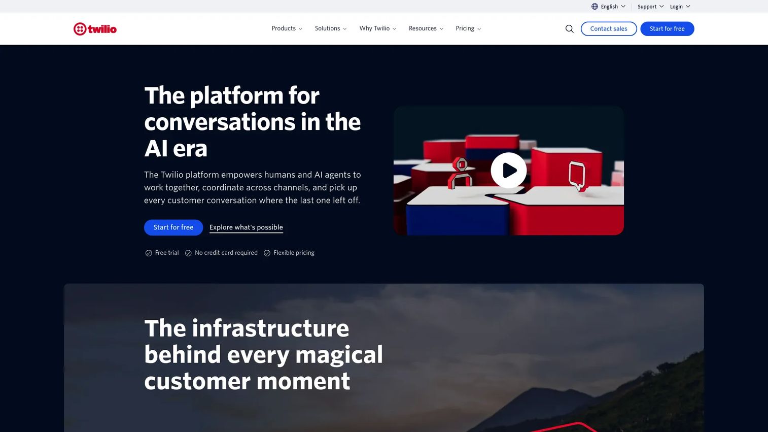 Twilio cloud communications and customer engagement platform homepage