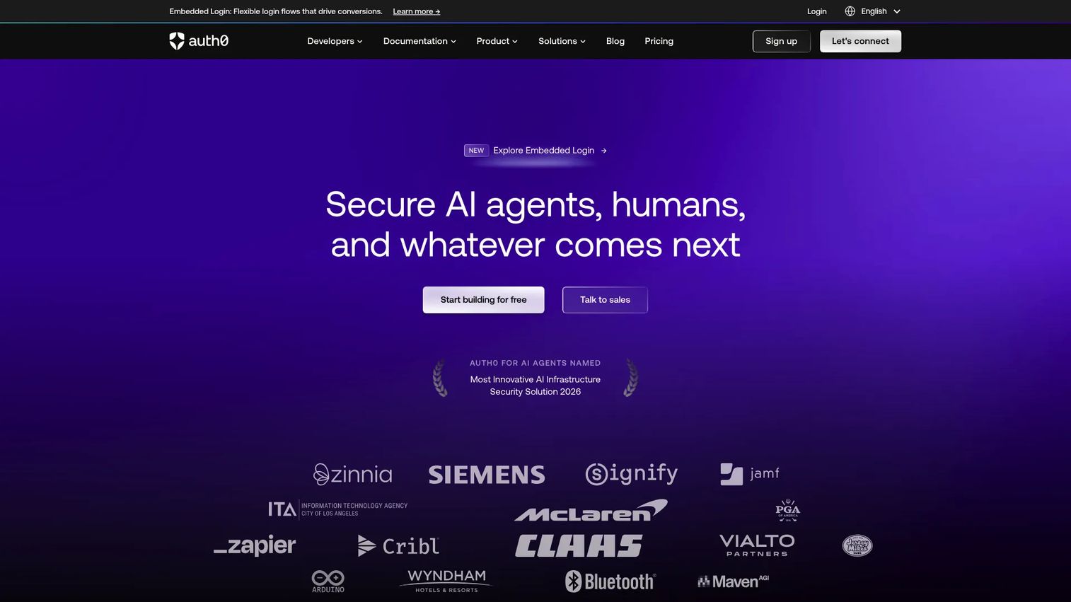 Auth0 customer identity platform homepage