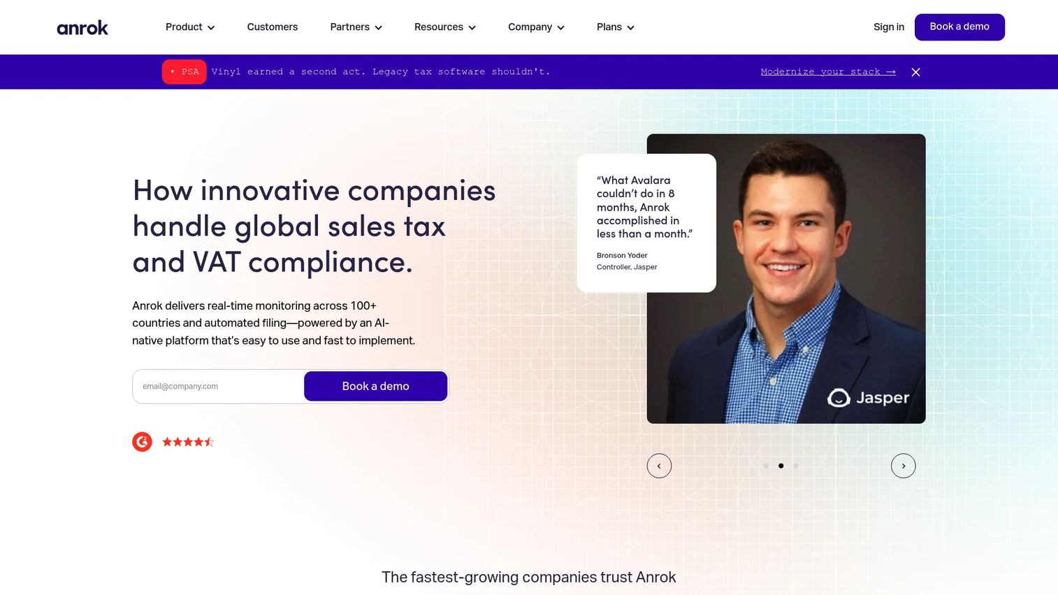 Anrok sales tax and VAT compliance platform