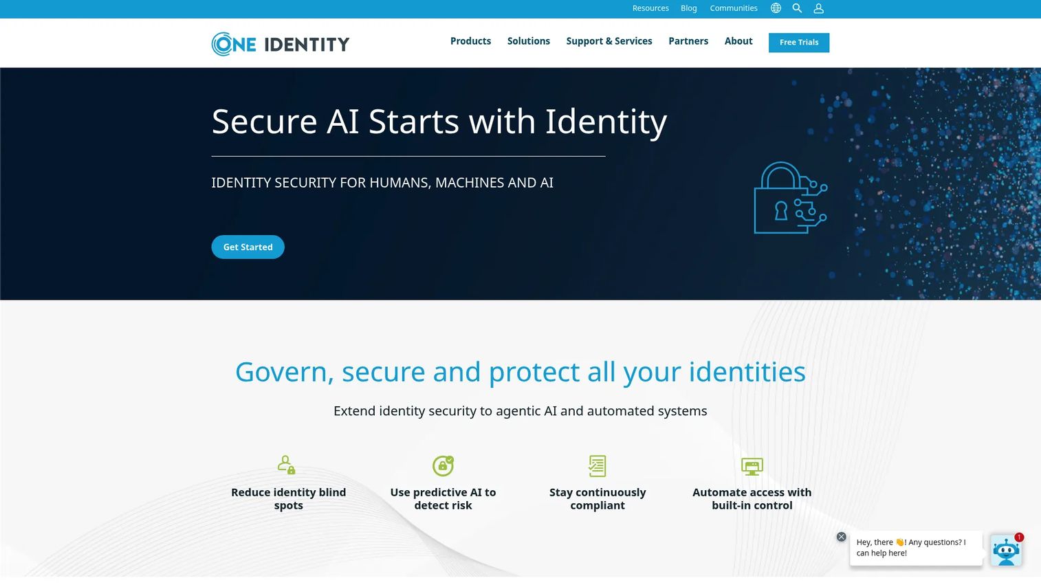 One Identity unified identity security homepage