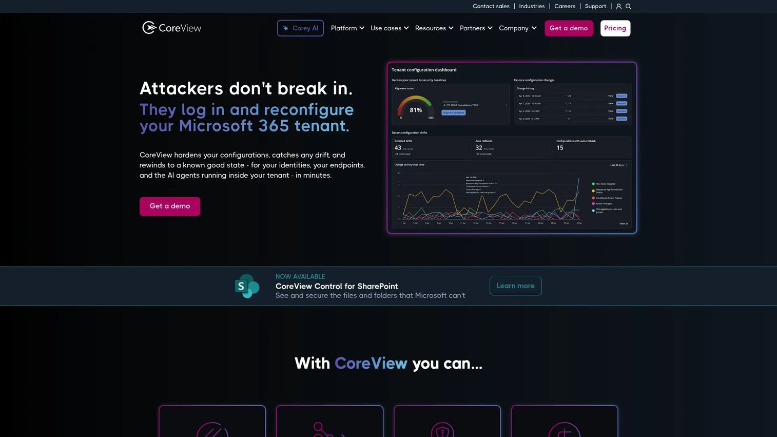 CoreView product screenshot