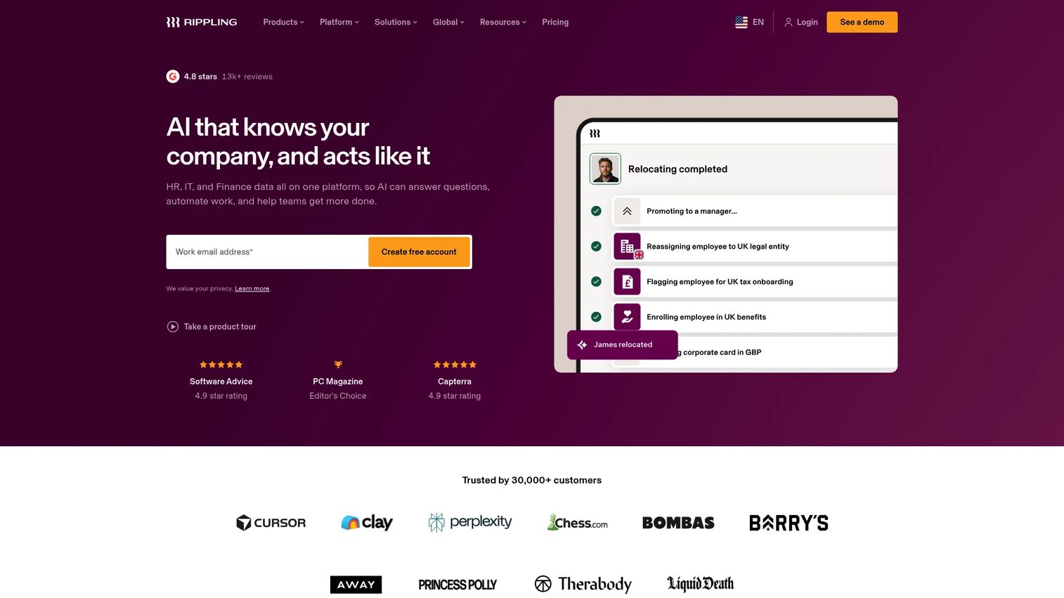Rippling product screenshot